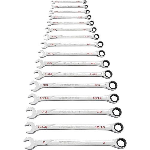 120XP™ Universal Spline XL SAE Wrench Set, Ratcheting Combination, 16 Pieces, Imperial