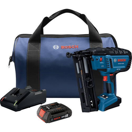 Brushless 16-gauge Angled Finish Nailer Kit , 18 V, Lithium-Ion