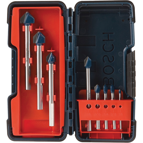 Glass & Tile Drill Bit Set, 8 Pieces, Carbide