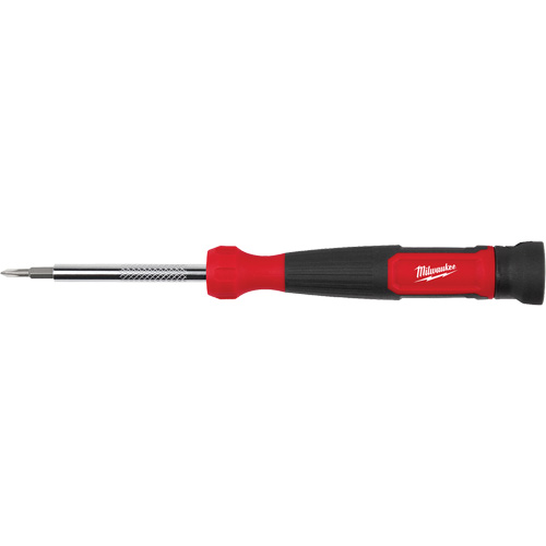4-in-1 Precision 1/4" Drive Multi-Bit Screwdriver, 5-3/4" L, Cushion Grip Handle