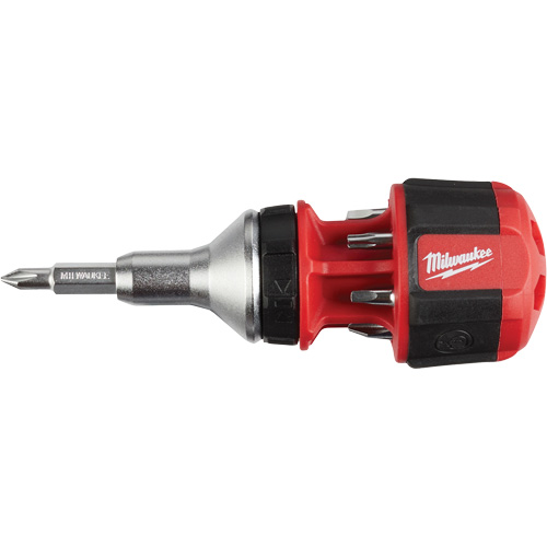 8-in-1 Compact Ratcheting 1/4" Drive Multi-Bit Driver, Cushion Grip Handle