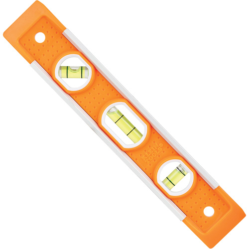 Torpedo Level, 9" L, Plastic, 3 Vials, Magnetic