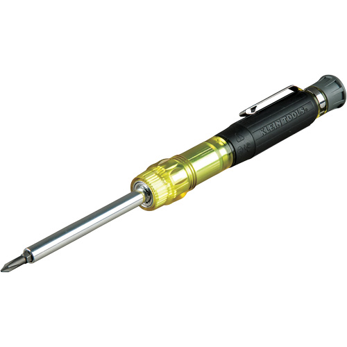 4-in-1 Multi-Bit Electronics Pocket Screwdriver, 6-5/8" L, Cushion Grip Handle