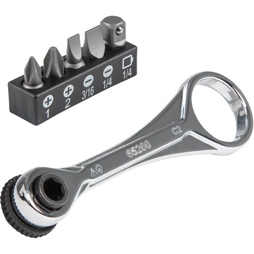 5-Piece Slim-Profile Mini Ratchet Set, 5/16"/1/4" Drive, Plain Handle