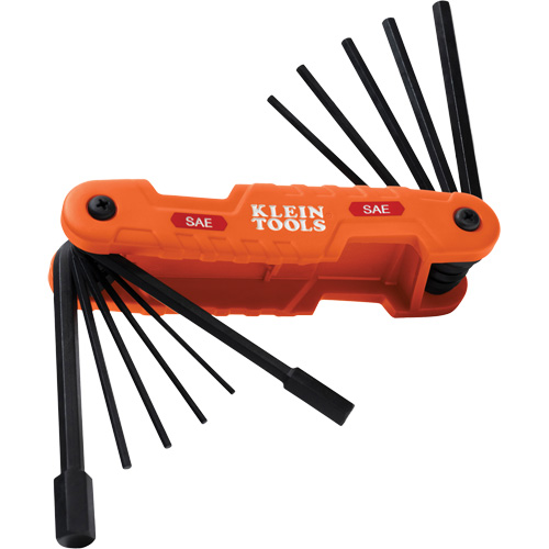 SAE Pro Folding Hex Key Set, 11 Pcs., Imperial