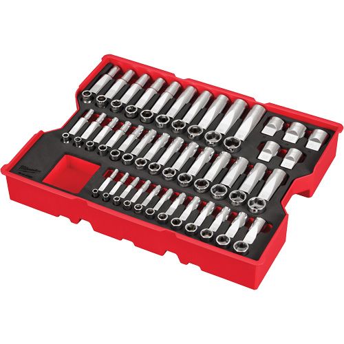 1/4”, 3/8” & 1/2” Drive Metric Socket Set with Tray for PACKOUT™ Drawers, 77 Pcs