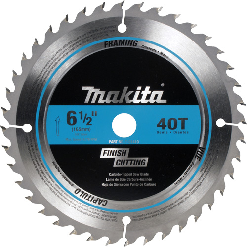 Carbide-Tipped Circular Saw Blade for Fine Crosscutting, 6-1/2", 40 Teeth, Wood Use