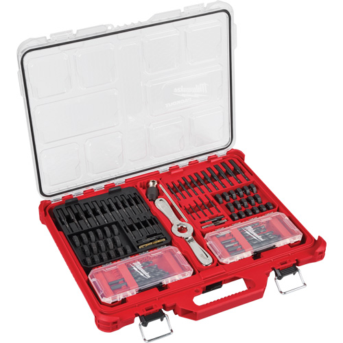 SAE and Metric Tap & Die PACKOUT Set with HEX-LOK 2-in-1 Handle, 107 Pieces