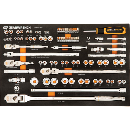 1/4", 3/8" & 1/2" Drive 120XP™ Mechanics Tool Set in Foam Tray, 89 Pcs