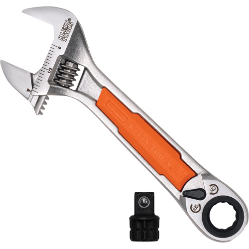 KNECT™ Adjustable Wrench with Pass-Through Ratchet, 6" L, 15/16" Max Width, Chrome