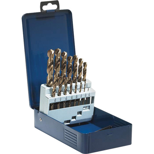 Drill Bit Set, 15 Pieces, High Speed Steel