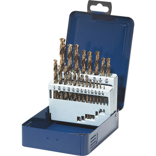 Drill Bit Set, 21 Pieces, High Speed Steel