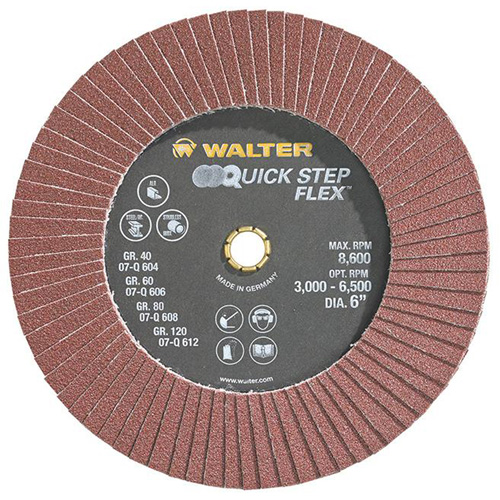 QUICK-STEP™ FLEX Flap Disc, 6" x Type 29, 80 Grit, Aluminum Oxide