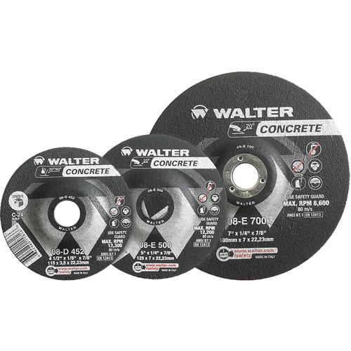 Depressed Centre Grinding Wheels - Concrete Type 27, 4-1/2" x 1/8", 7/8" Arbor, Type 27