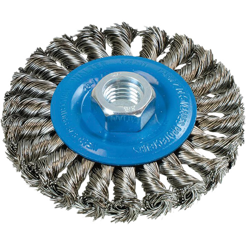 Wide Knotted Wire Wheel Brush, 5/8"-11 Arbor, Steel
