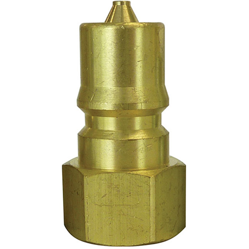 Hydraulic Quick Coupler Plug, 3/8" Dia., Brass