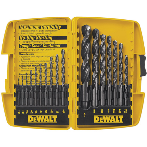 Jobber Drill Bit Set, 17 Pieces, High Speed Steel
