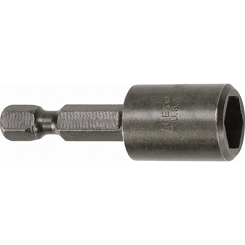 Nutsetter For SAE Sheet Metal Screws, 7/16" Tip, 1/4" Drive, 2" L, Magnetic