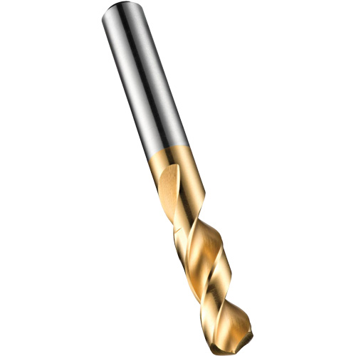 Stub Length Drill Bit, 3/8", High Speed Steel, 43 mm Flute, 130° Point