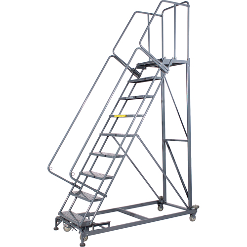 Monster Rolling Ladders, 11 Steps, 24" Step Width, 110" Platform Height, Steel