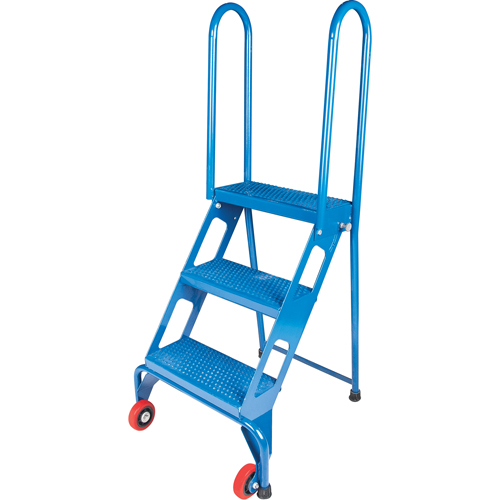 Portable Folding Ladder, 3 Steps, Perforated, 30" High