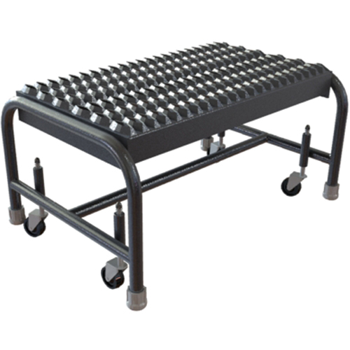 Rolling Ladder, 1 Steps, 24" Step Width, 10" Platform Height, Aluminum