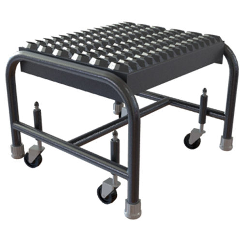 Rolling Ladder, 1 Steps, 16" Step Width, 10" Platform Height, Aluminum
