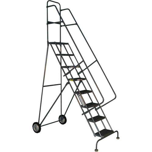 Steel Rolling Ladder, 3 Steps, 16" Step Width, 30" Platform Height, Steel