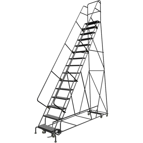 All Directional Rolling Ladder, 15 Steps, 24" Step Width, 150" Platform Height, Steel