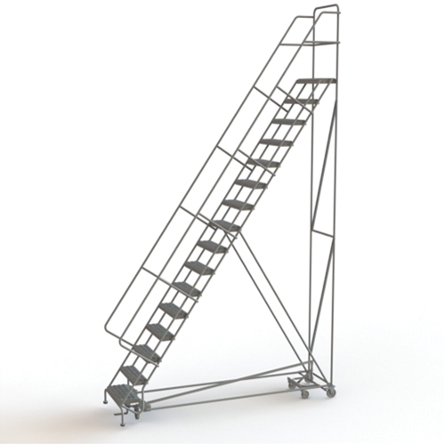 All Directional Rolling Ladder, 16 Steps, 24" Step Width, 160" Platform Height, Steel