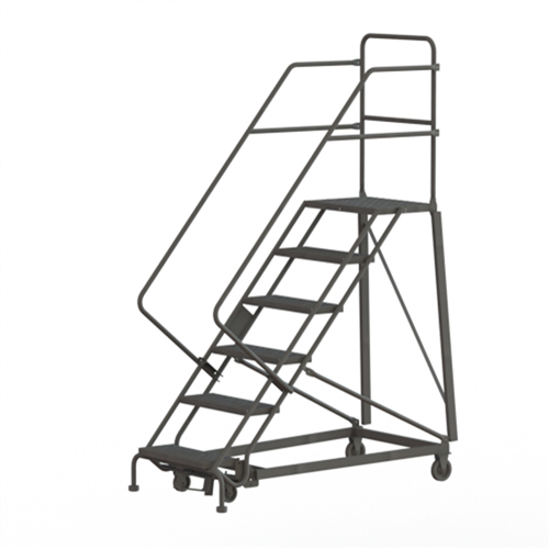 Heavy Duty Safety Slope Ladder, 6 Steps, Perforated, 50° Incline, 60" High