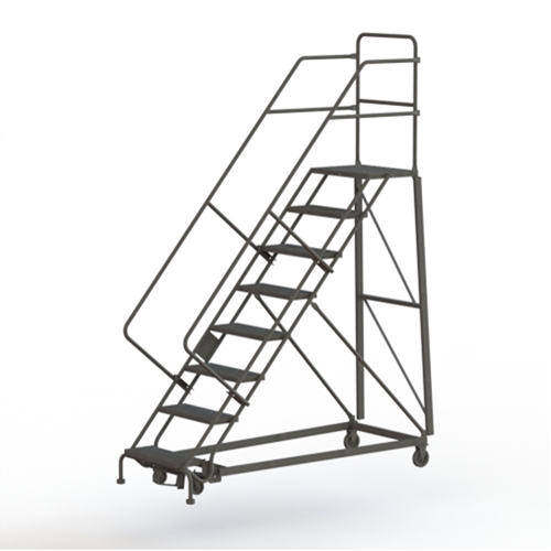 Heavy Duty Safety Slope Ladder, 8 Steps, Perforated, 50° Incline, 80" High