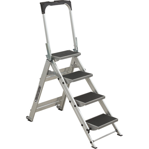 Tilt & Roll Step Stool Ladder, 4 Steps, 44.25" x 22.13" x 59" High
