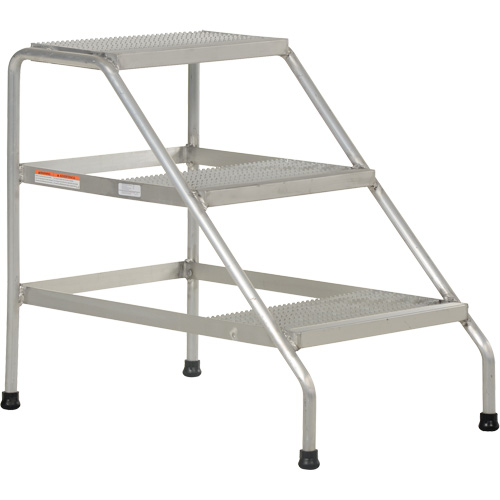 Aluminum Step Stand, 3 Step(s), 22-13/16" W x 34-9/16" L x 30" H, 500 lbs. Capacity