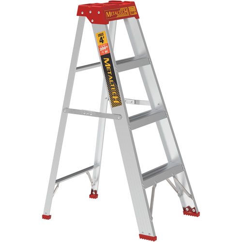 Step Ladder, 4', Aluminum, 200 lbs. Capacity, Type 3