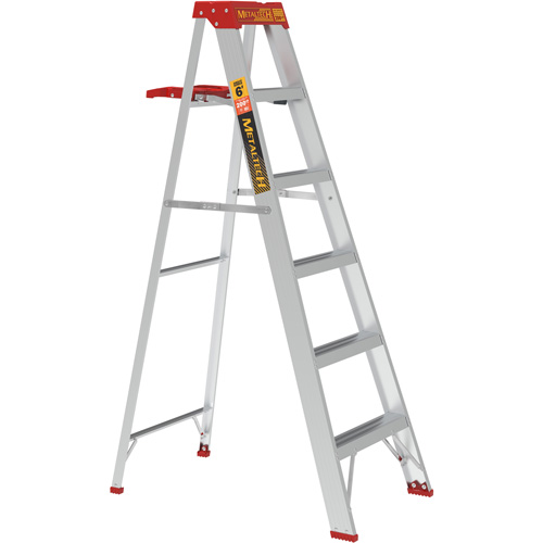 Step Ladder with Paint Tray, 6', Aluminum, 200 lbs. Capacity, Type 3