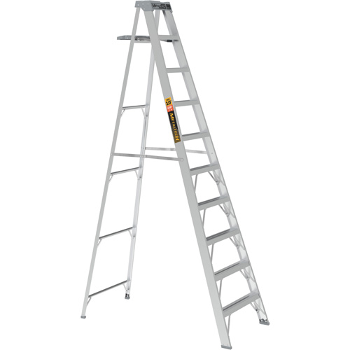 Step Ladder with Paint Tray, 10', Aluminum, 225 lbs. Capacity, Type 2