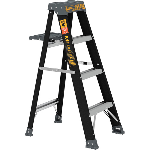 Step Ladder with Paint Tray, 4', Fibreglass, 250 lbs. Capacity, Type 1