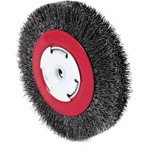 101F-3M Crimped Wire Wheel, 6" Dia., 0.014" Fill, 1/2"/2"/5/8" Arbor