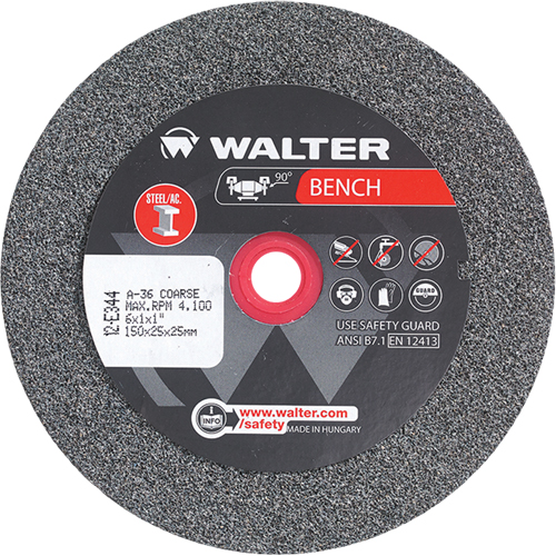 Bench Grinding Wheels, 6" x 1", 1" Arbor, 1