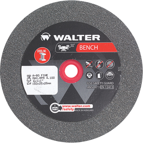 Bench Grinding Wheels, 6" x 1", 1" Arbor, 1