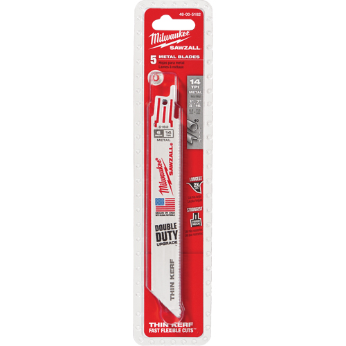 The Torch™ Sawzall® Metal-Cutting Blades, Bi-Metal, 18 TPI, 9" L x 1" W