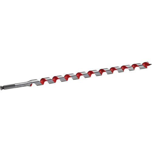 Ship Auger Drill Bit, 1-1/16" Diameter, 15" Flute, 7/16" Hex Shank