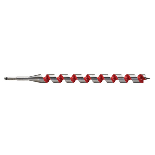 Ship Auger Drill Bit, 1-1/8" Diameter, 15" Flute, 7/16" Hex Shank