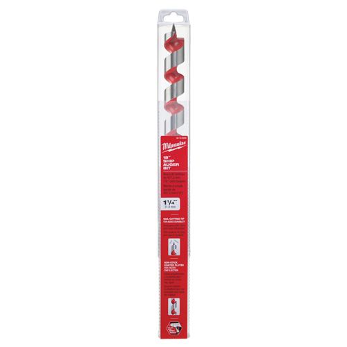 Ship Auger Drill Bit, 1-1/4" Diameter, 15" Flute, 7/16" Hex Shank