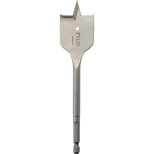 Flat Boring Bit, 1-3/8" Diameter, 1/4" Hex Shank, 6-3/4" Length