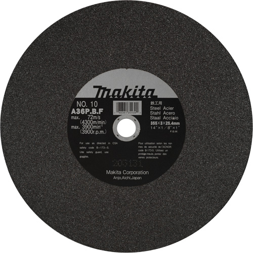 Metal Cutting Wheels, 14" x 1/8", 1" Arbor, Aluminum Oxide, 3900 RPM