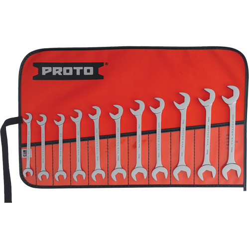 11-Piece Angled Open-End Wrench Set, Polished