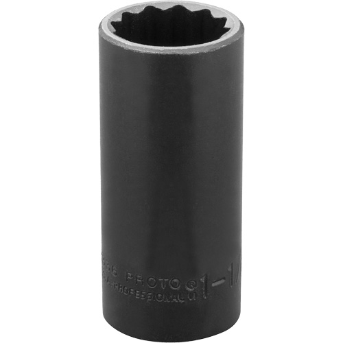 Socket, Impact, 1-1/8", 1/2" Drive, 12 Points, Deep