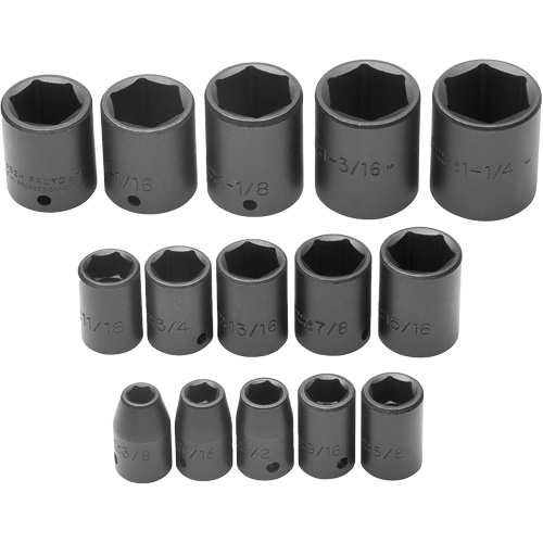 Socket Set, 6 Pcs, Impact, 1/2" Drive Size